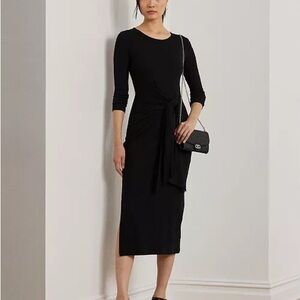 Lauren Ralph Lauren Tie Front Crewneck Dress